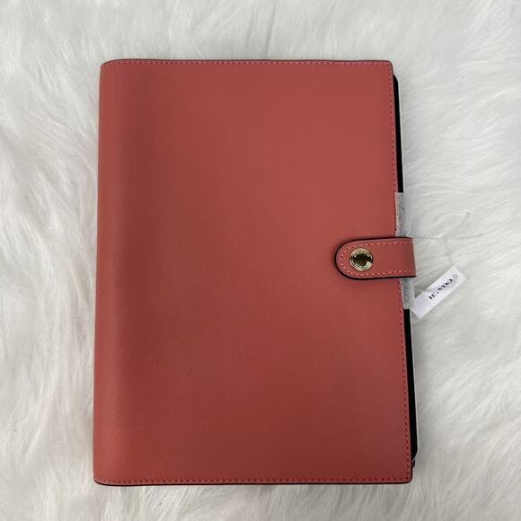 Coach Notebook In Glovetanned Leather In Pink NWT